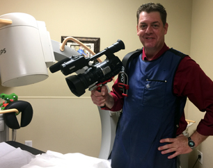 James getting ready to video a pain management injection procedure
